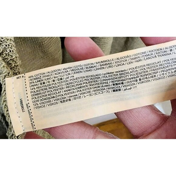 MNG Mango Size Medium Beige Linen Cotton Blend Woven Cardigan Lagenlook - Picture 4 of 4